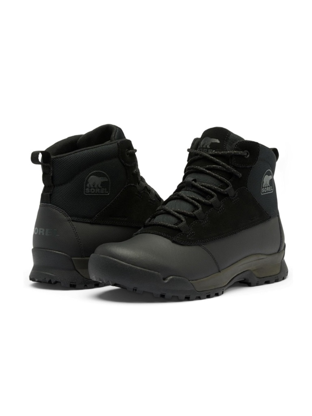SOREL Men's Buxton Lite Lace Plus Waterproof Boot Black Size 9M